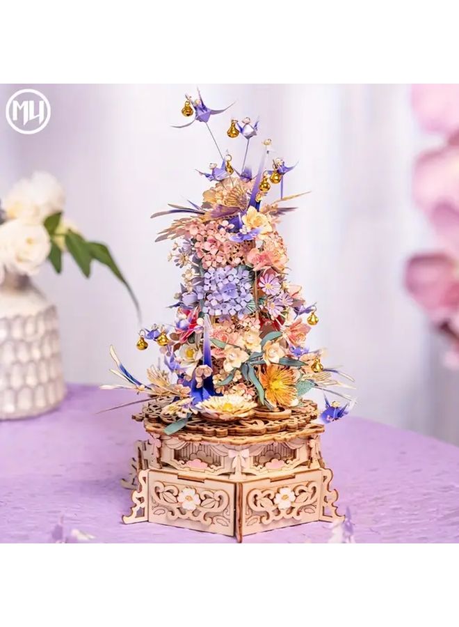 Drunken Flower DIY Metal Puzzle Music Box Rotating Table Model Ideal Gift - Image 4